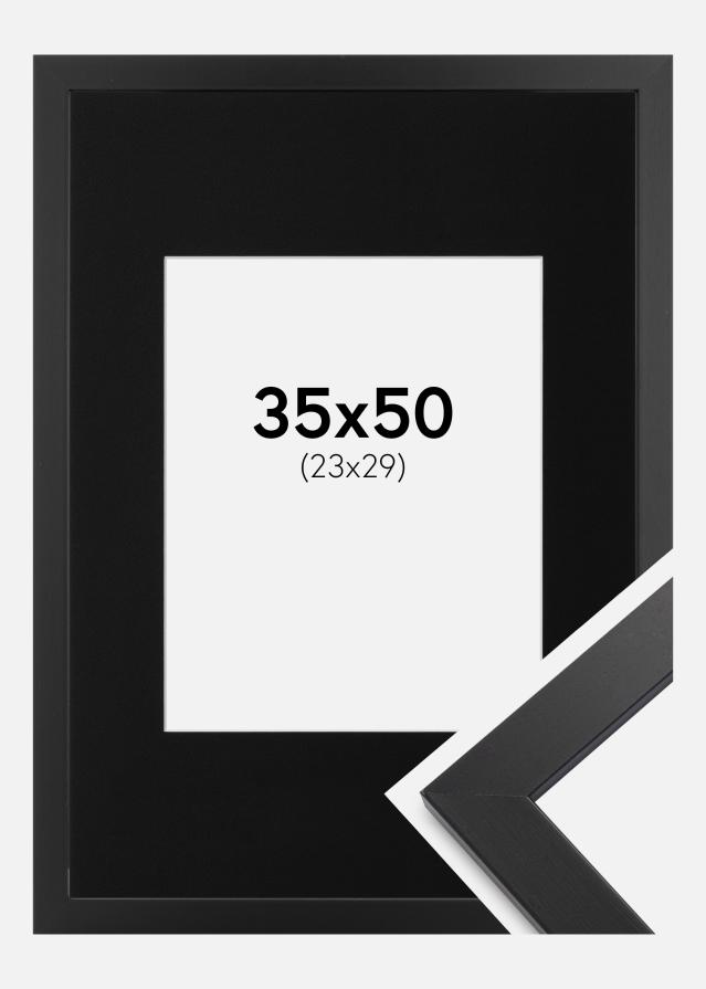 Keret Black Wood 35x50 cm - Paszpartu Fekete 24x30 cm