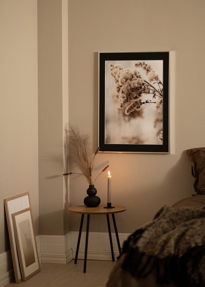 Keret Alumínium Csiszolt Ezüst 70x100 cm - Paszpartu Fekete 59,4x84 cm (A1)