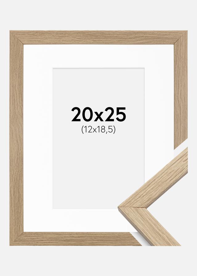 Keret Elegáns Tölgy 20x25 cm - Paszpartu Fehér 13x19,5 cm