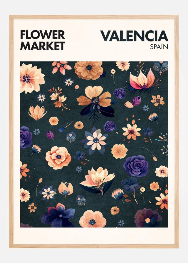 Flower Market - Valencia Poszter