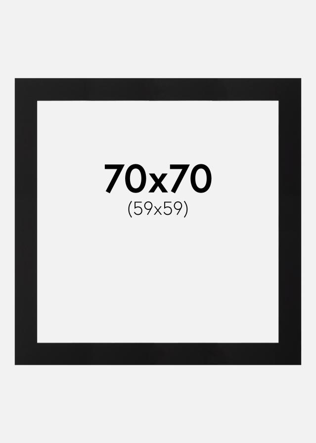 Paszpartu Fekete Fekete él 70x70 cm (59x59)