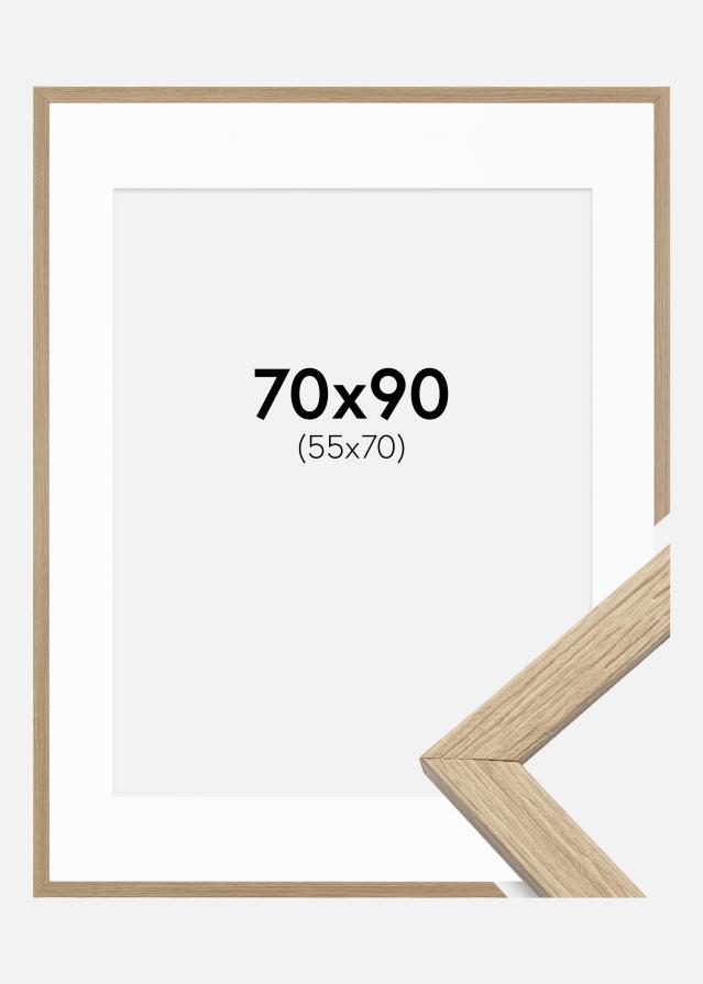 Keret Elegáns Tölgy 70x90 cm - Paszpartu Fehér 56x71 cm