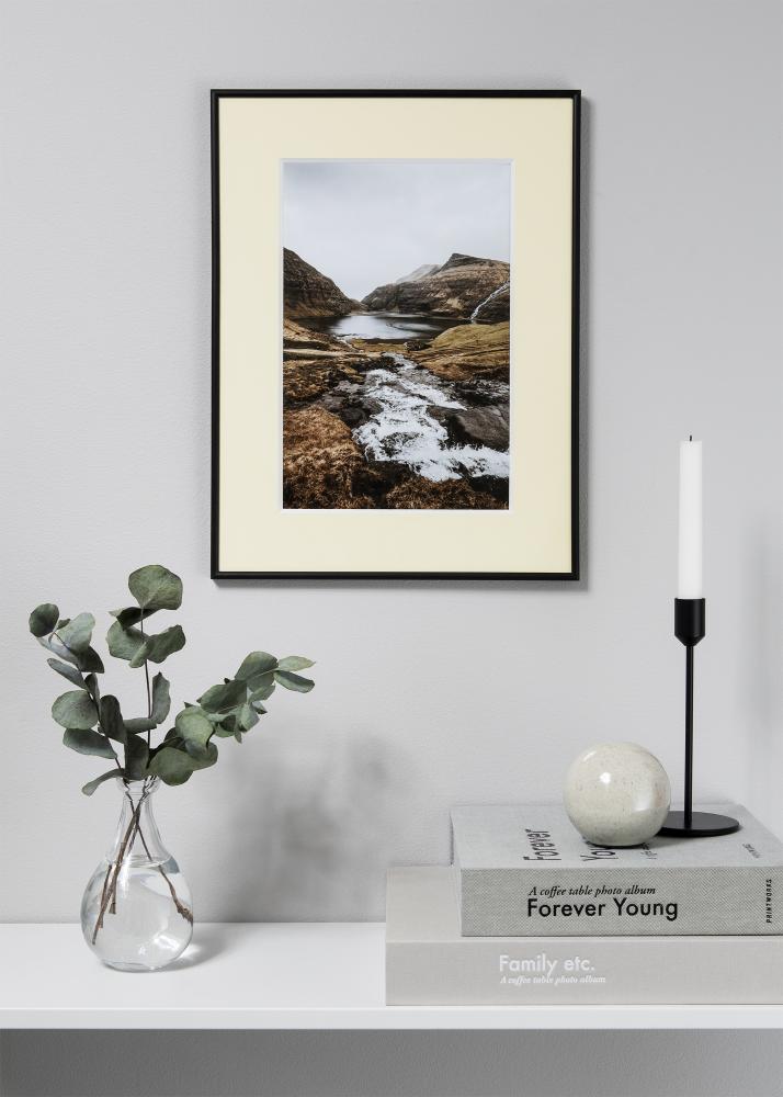 Paszpartu Creme 3 mm Fehér él 40x50 cm (29x39)