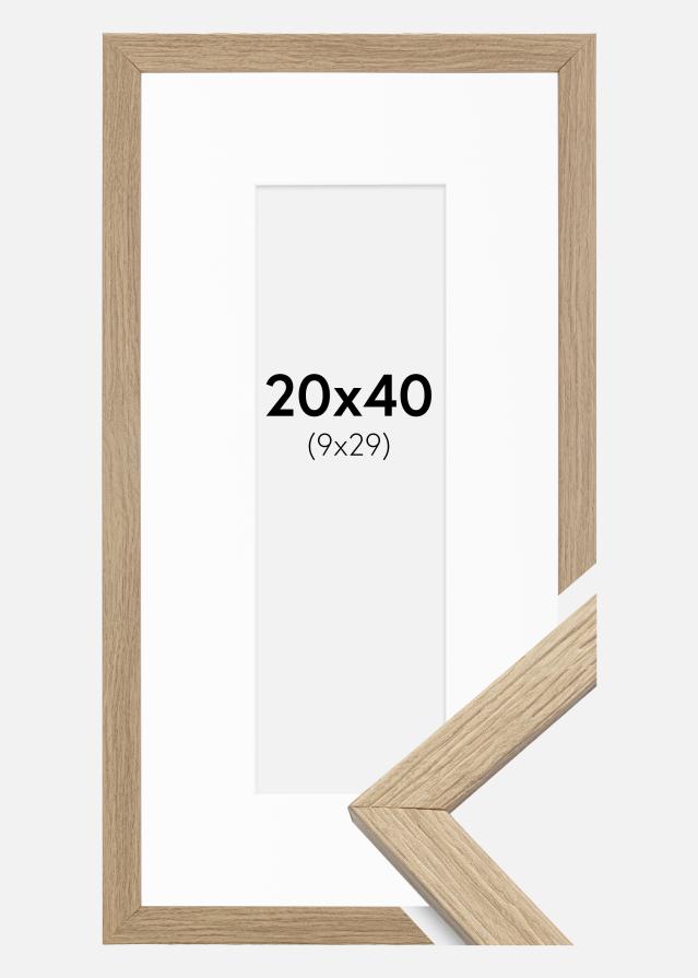 Keret Elegáns Tölgy 20x40 cm - Paszpartu Fehér 10x30 cm