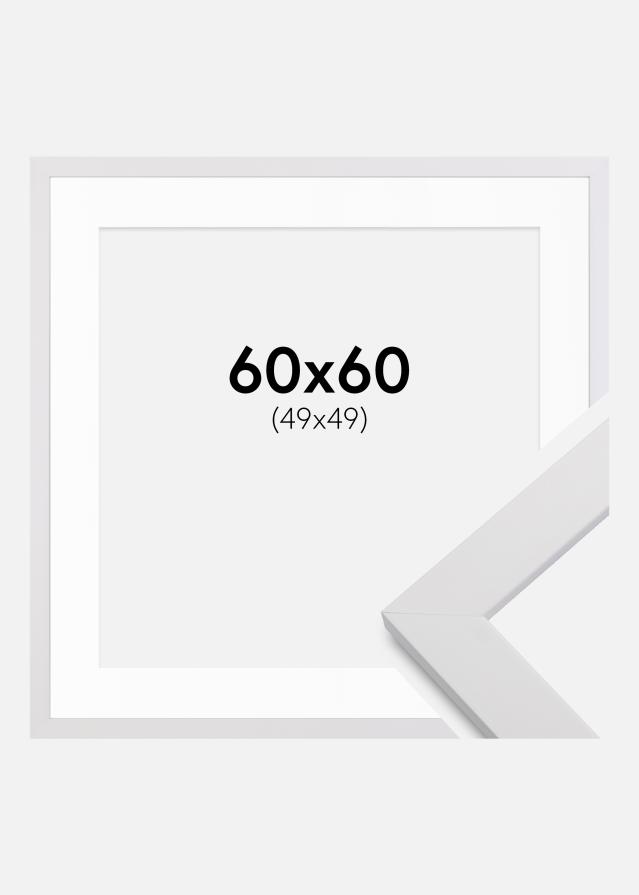 Keret White Wood 60x60 cm - Paszpartu Fehér 50x50 cm