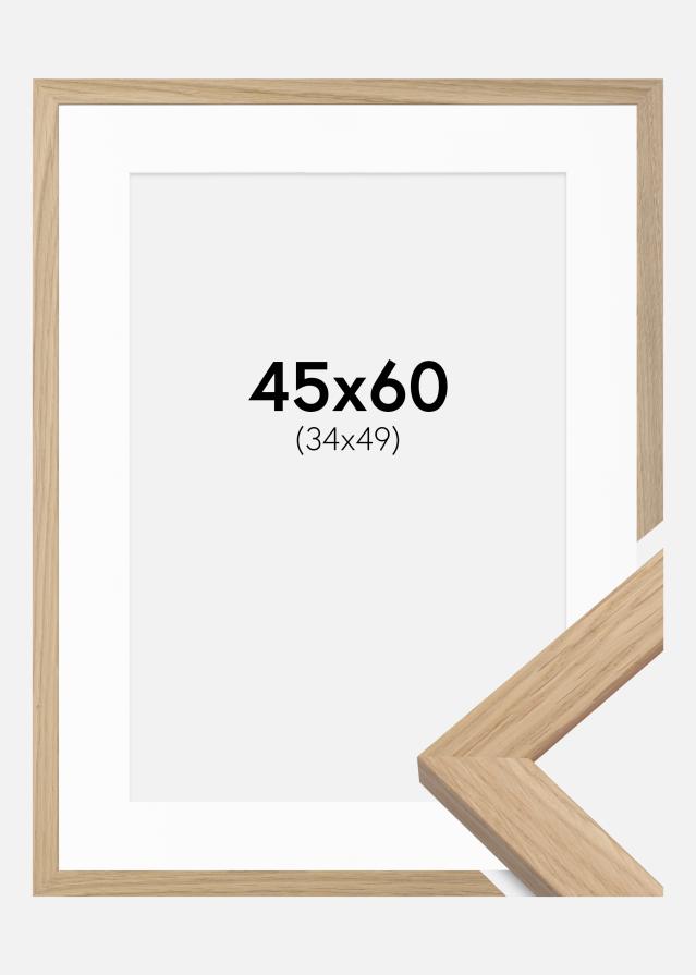 Keret Oak Wood 45x60 cm - Paszpartu Fehér 35x50 cm