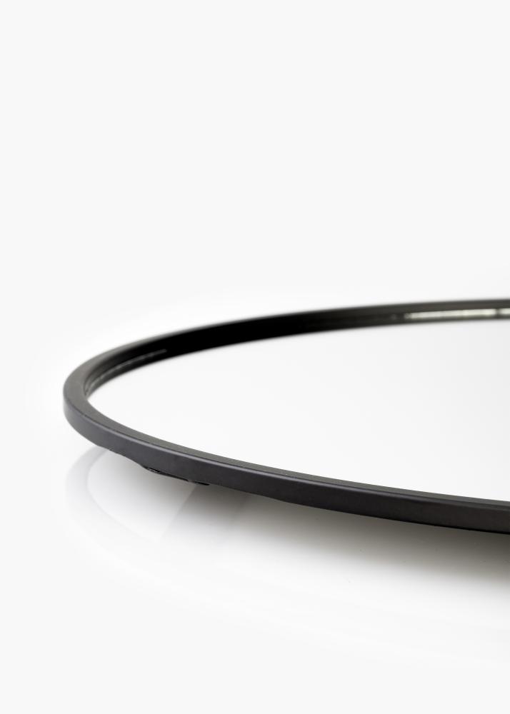 KAILA Kerek Tükör val polc - Fekete 35x55 cm