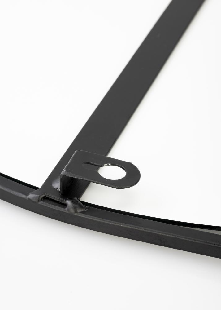 KAILA Kerek Tükör val polc - Fekete 35x55 cm