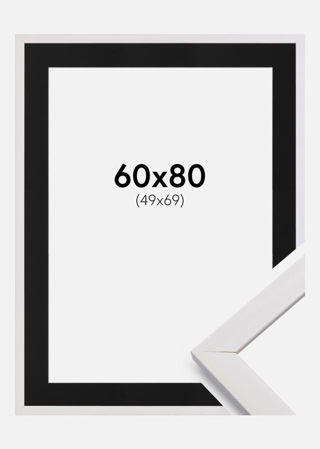 Keret Elegáns Fehér 60x80 cm - Paszpartu Fekete 50x70 cm