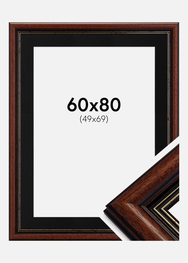 Keret Old Retró 60x80 cm - Paszpartu Fekete 50x70 cm