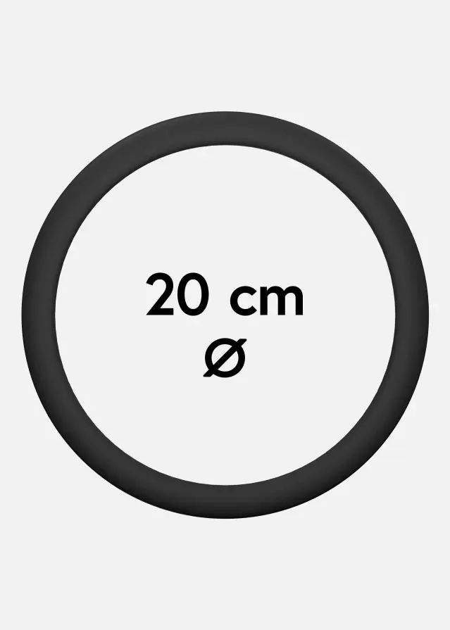 Kerek Keret Akrilüveg Fekete 20 cm Ø