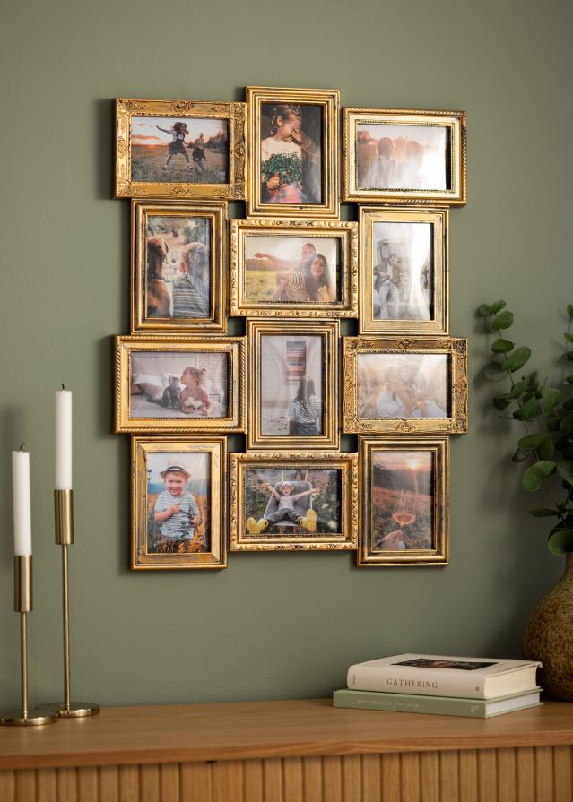 Retró Kollázs keret Matt arany - 12 Képek