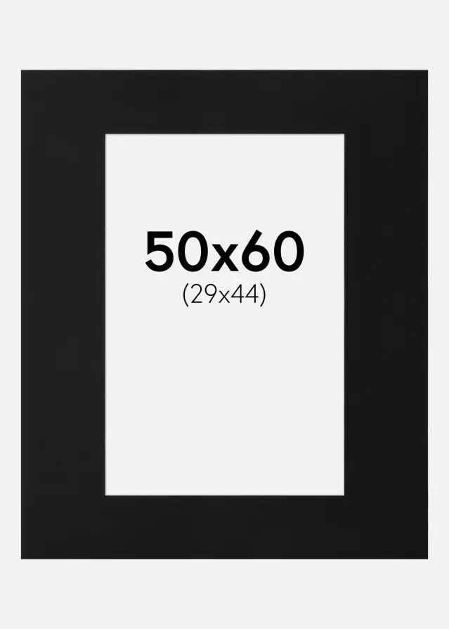 Paszpartu Fekete Standard Fehér él 50x60 cm (29x44)