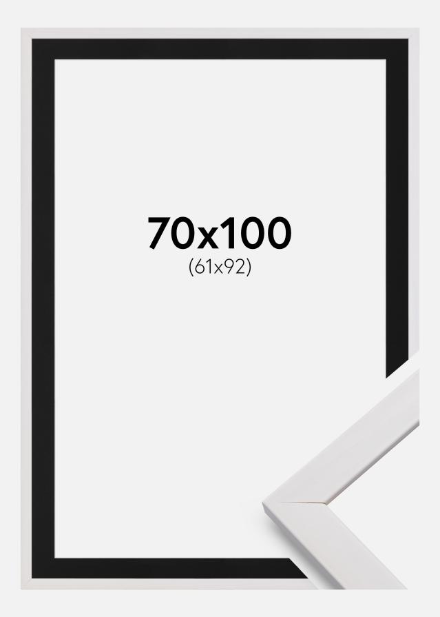 Keret Elegáns Fehér 70x100 cm - Paszpartu Fekete 62x93 cm