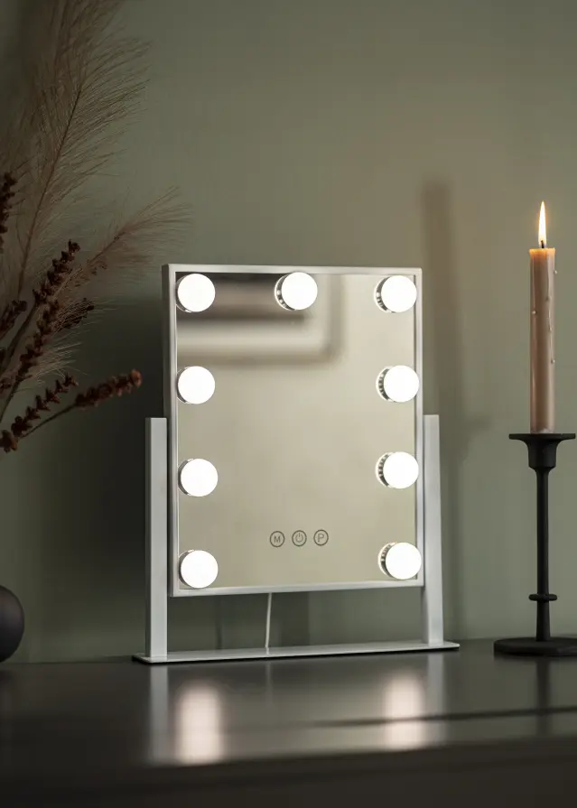 KAILA Sminktükör Hollywood 9 Fehér 25x30 cm