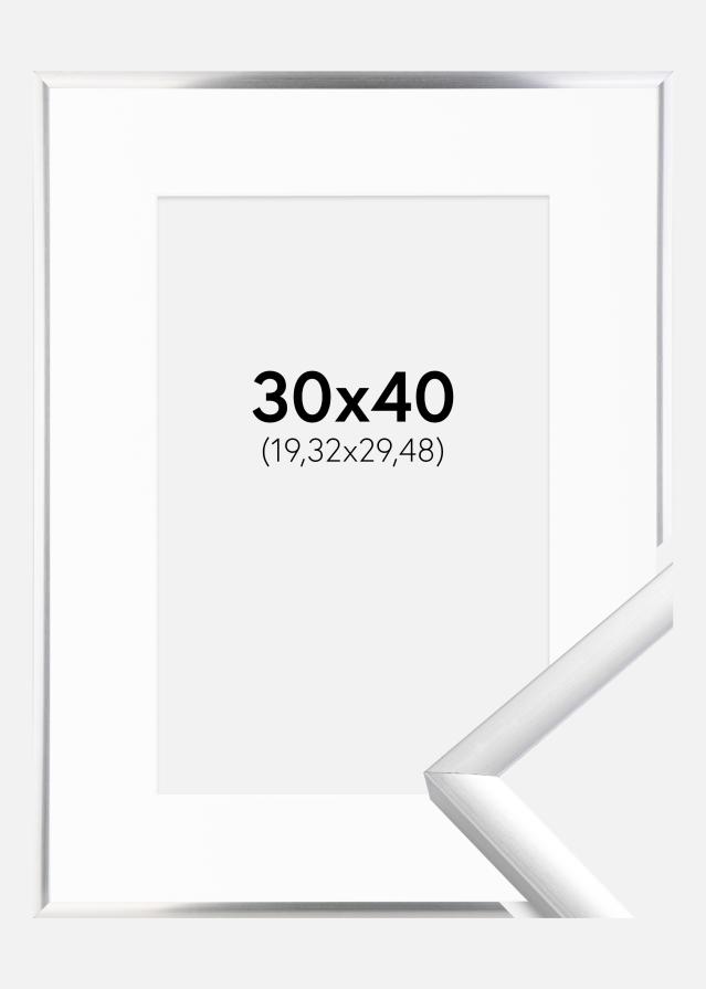Keret New Lifestyle Ezüst 30x40 cm - Paszpartu Fehér 8x12 inches