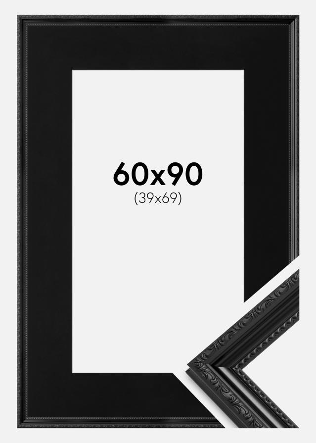 Keret Abisko Fekete 60x90 cm - Paszpartu Fekete 40x70 cm