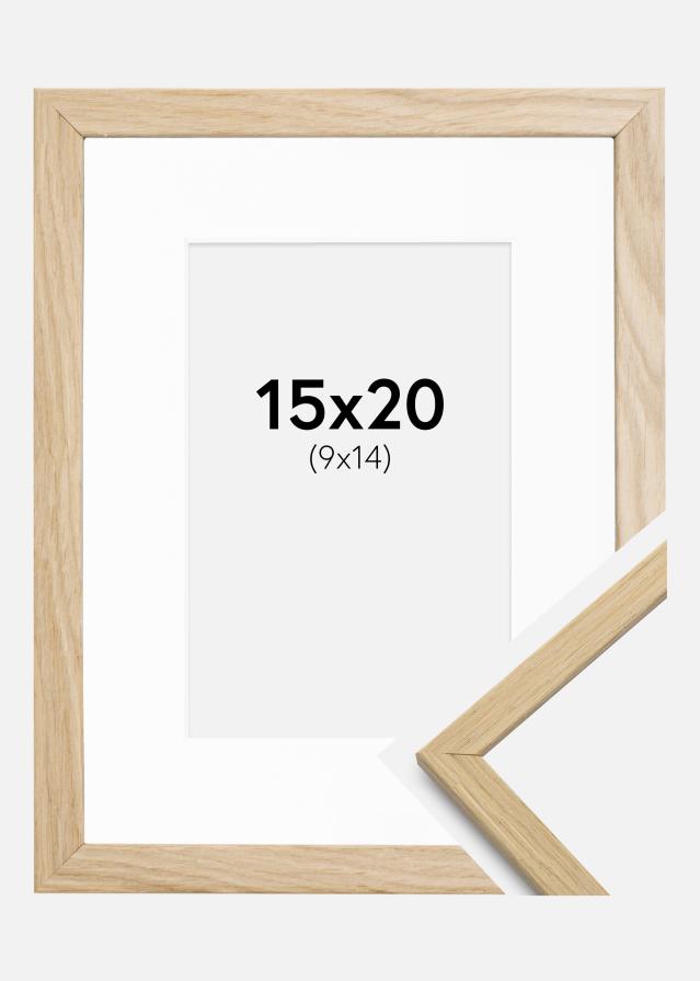 Keret Edsbyn Tölgy 15x20 cm - Paszpartu Fehér 10x15 cm