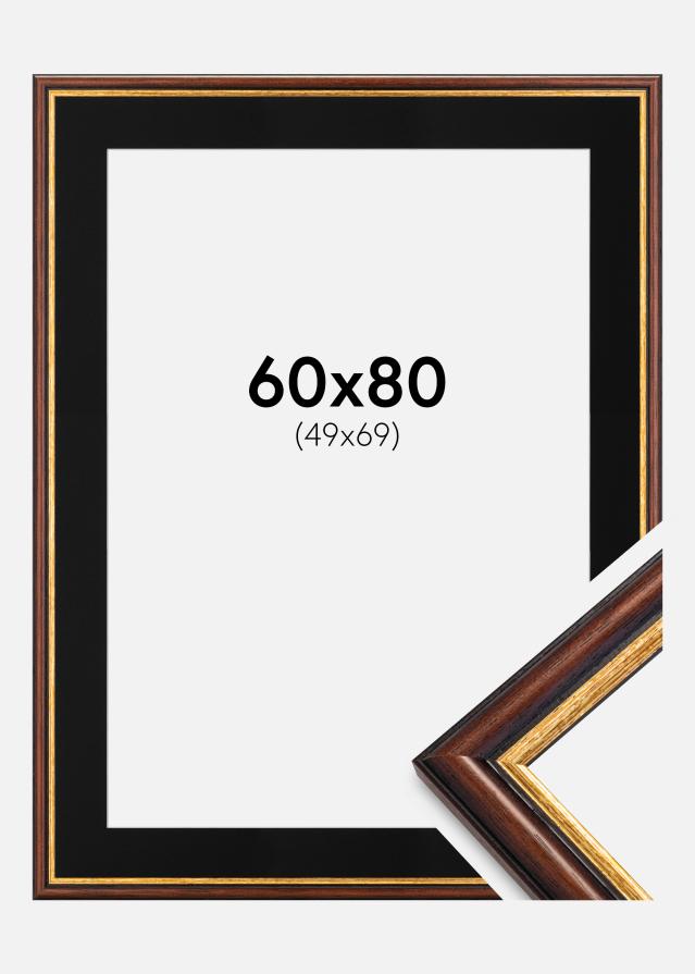 Keret Siljan Barna 60x80 cm - Paszpartu Fekete 50x70 cm
