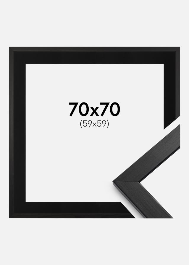 Keret Elegáns Fekete 70x70 cm - Paszpartu Fekete 60x60 cm