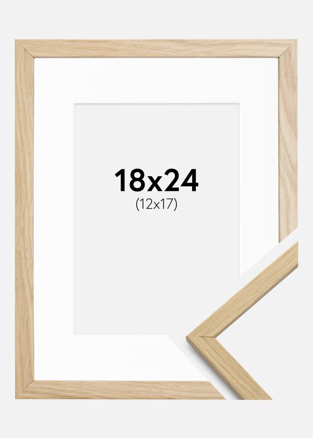 Keret Edsbyn Tölgy 18x24 cm - Paszpartu Fehér 13x18 cm