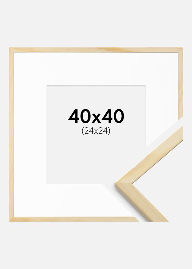 Keret Galant Erdeifenyő 40x40 cm - Paszpartu Fehér 25x25 cm