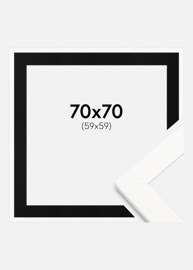 Keret Trendline Fehér 70x70 cm - Paszpartu Fekete 60x60 cm