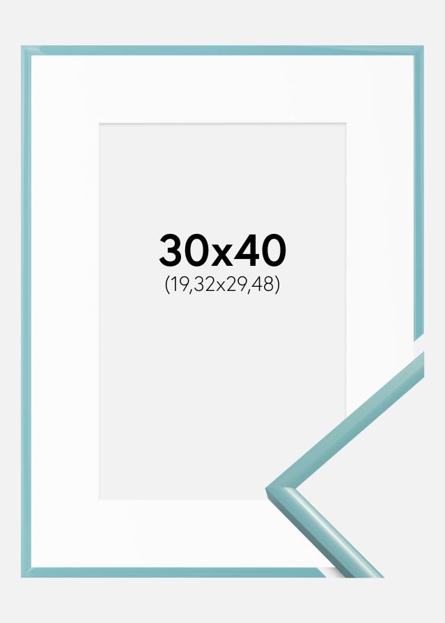 Keret New Lifestyle Türkiz 30x40 cm - Paszpartu Fehér 8x12 inches