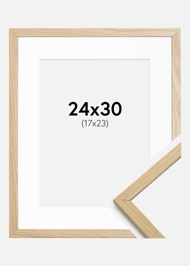 Keret Edsbyn Tölgy 24x30 cm - Paszpartu Fehér 18x24 cm