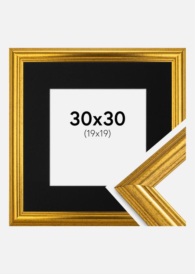 Keret Västkusten Arany 30x30 cm - Paszpartu Fekete 20x20 cm
