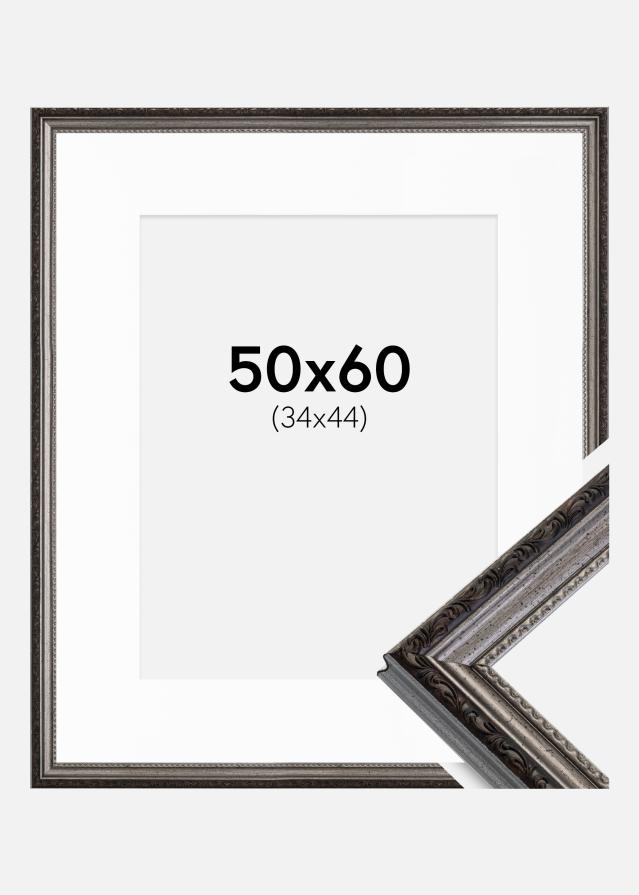 Keret Abisko Ezüst 50x60 cm - Paszpartu Fehér 35x45 cm