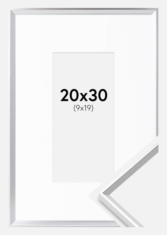 Keret Desire Ezüst 20x30 cm - Paszpartu Fehér 10x20 cm