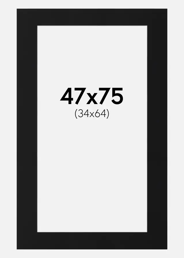 Paszpartu Fekete Standard (Fehér Mag) 47x75 cm (34x64)