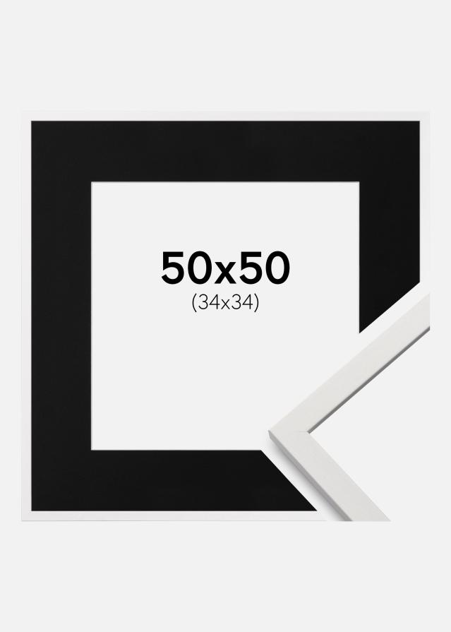 Keret Edsbyn Fehér 50x50 cm - Paszpartu Fekete 35x35 cm