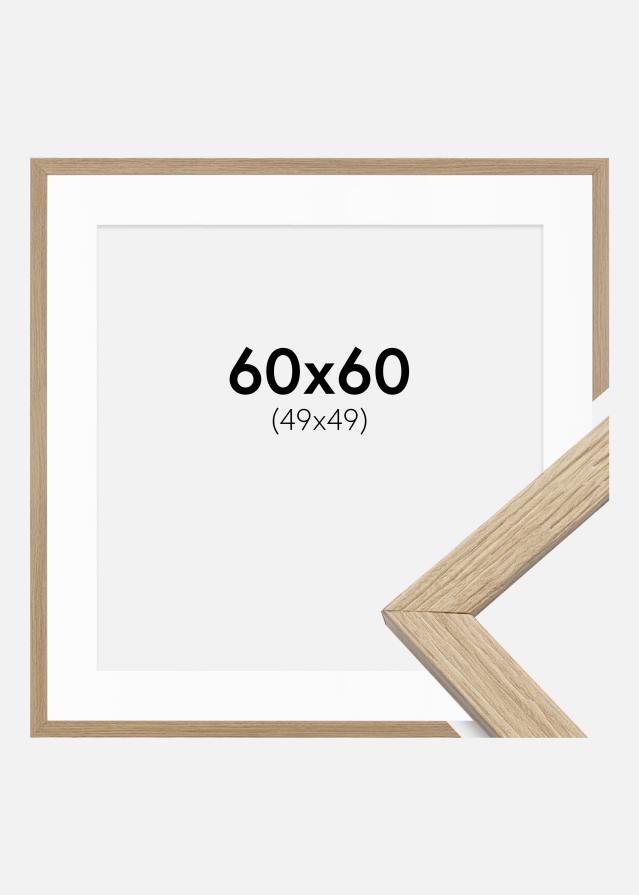 Keret Elegáns Tölgy 60x60 cm - Paszpartu Fehér 50x50 cm