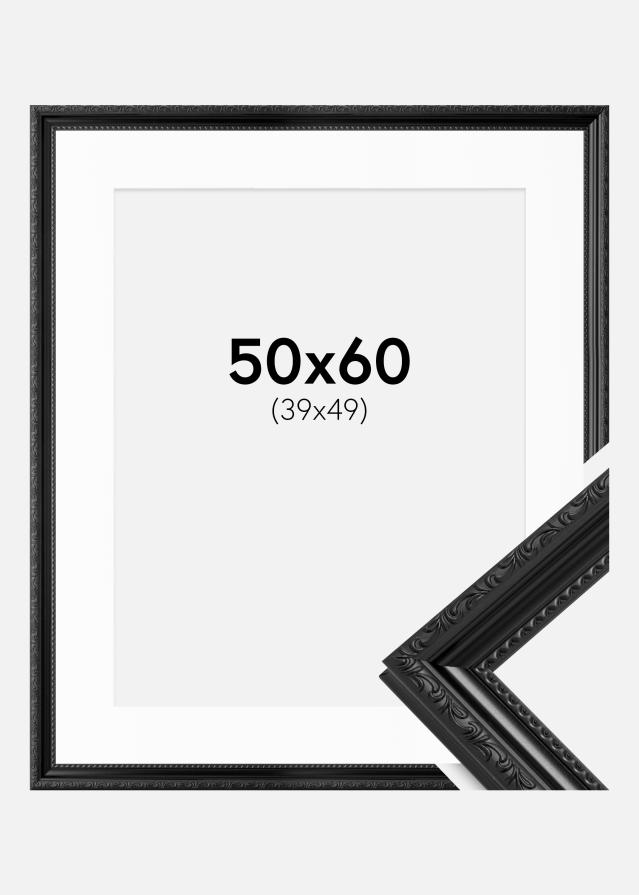 Keret Abisko Fekete 50x60 cm - Paszpartu Fehér 40x50 cm