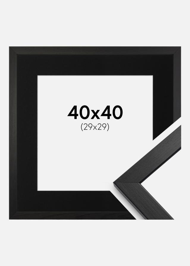 Keret Elegáns Fekete 40x40 cm - Paszpartu Fekete 30x30 cm