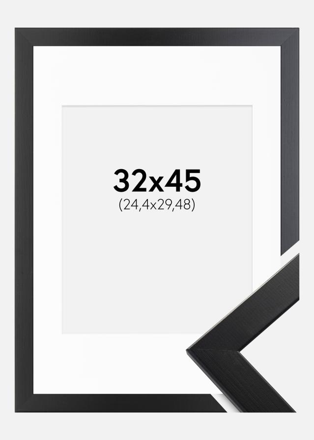 Keret Trendline Fekete 32x45 cm - Paszpartu Fehér 10x12 inches