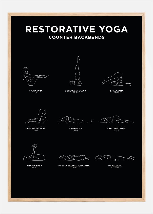 Restorative Yoga - Black Poszter