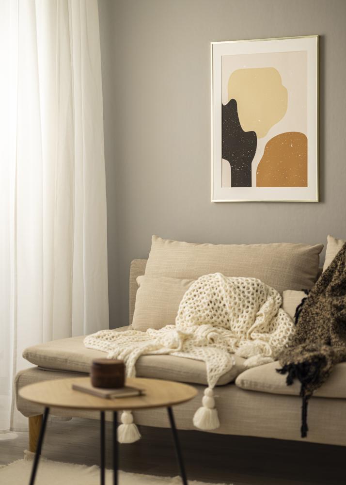 Keret Poszter Frame Aluminum Gold 70x100 cm - Paszpartu Fehér 60x90 cm