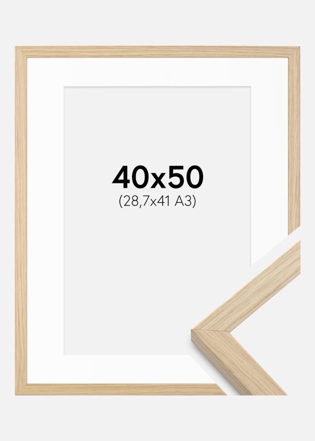 Keret Grimsåker Tölgy 40x50 cm - Paszpartu Fehér 29,7x42 cm (A3)