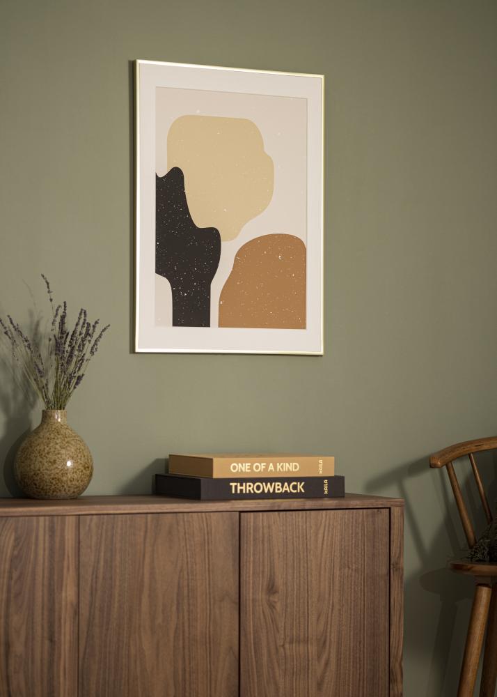 Keret Poszter Frame Aluminum Gold 70x100 cm - Paszpartu Fehér 60x90 cm