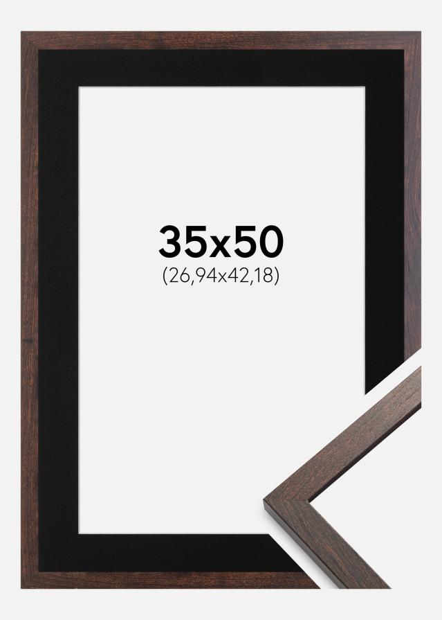 Keret Trendy Dió 35x50 cm - Paszpartu Fekete 11x17 inches