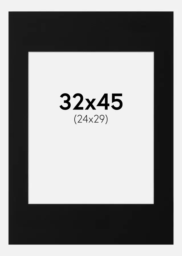 Paszpartu Fekete Standard Fehér él 32x45 cm (24x29)