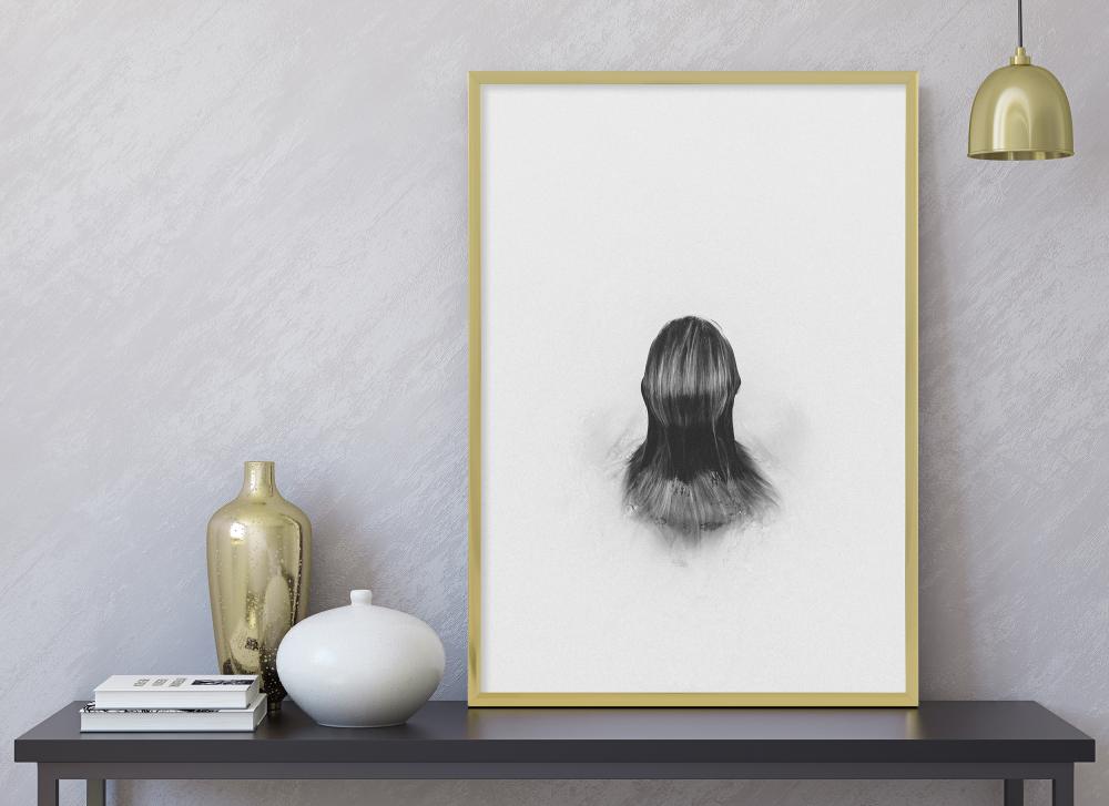 Keret Poszter Frame Aluminum Gold 70x100 cm - Paszpartu Fekete 59,4x84 cm (A1)