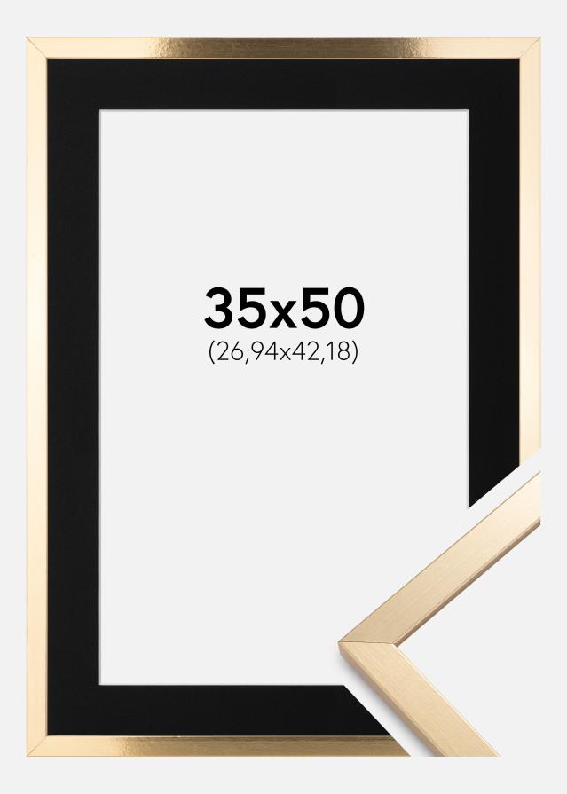 Keret Trendy Arany 35x50 cm - Paszpartu Fekete 11x17 inches