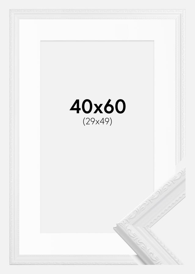 Keret Abisko Fehér 40x60 cm - Paszpartu Fehér 30x50 cm