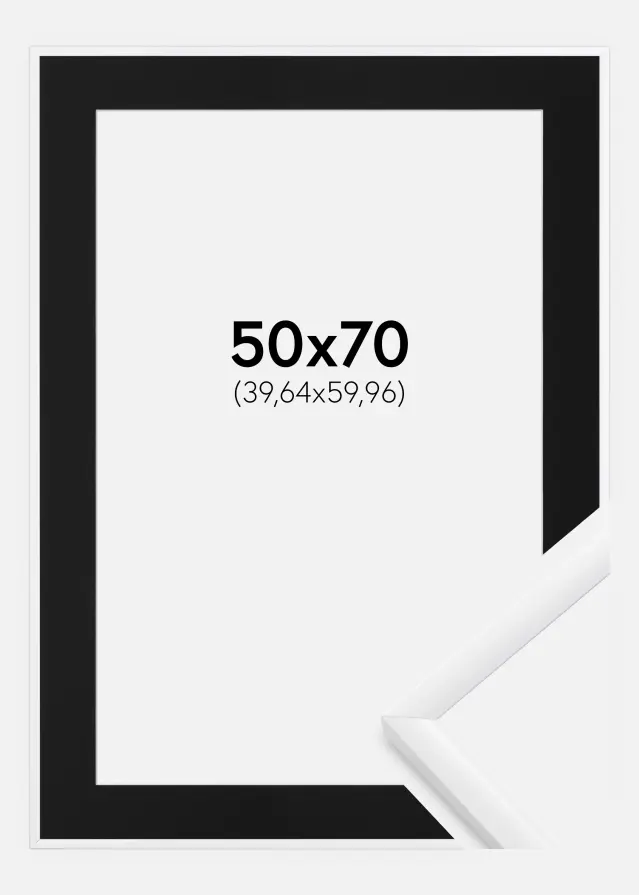 Keret New Lifestyle Fehér 50x70 cm - Paszpartu Fekete 16x24 inches