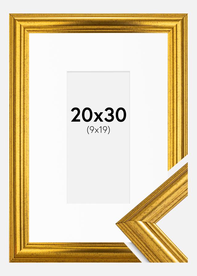 Keret Västkusten Arany 20x30 cm - Paszpartu Fehér 10x20 cm