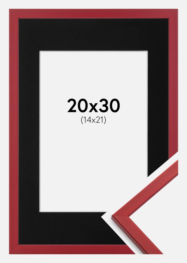 Keret Edsbyn Piros 20x30 cm - Paszpartu Fekete 15x22 cm